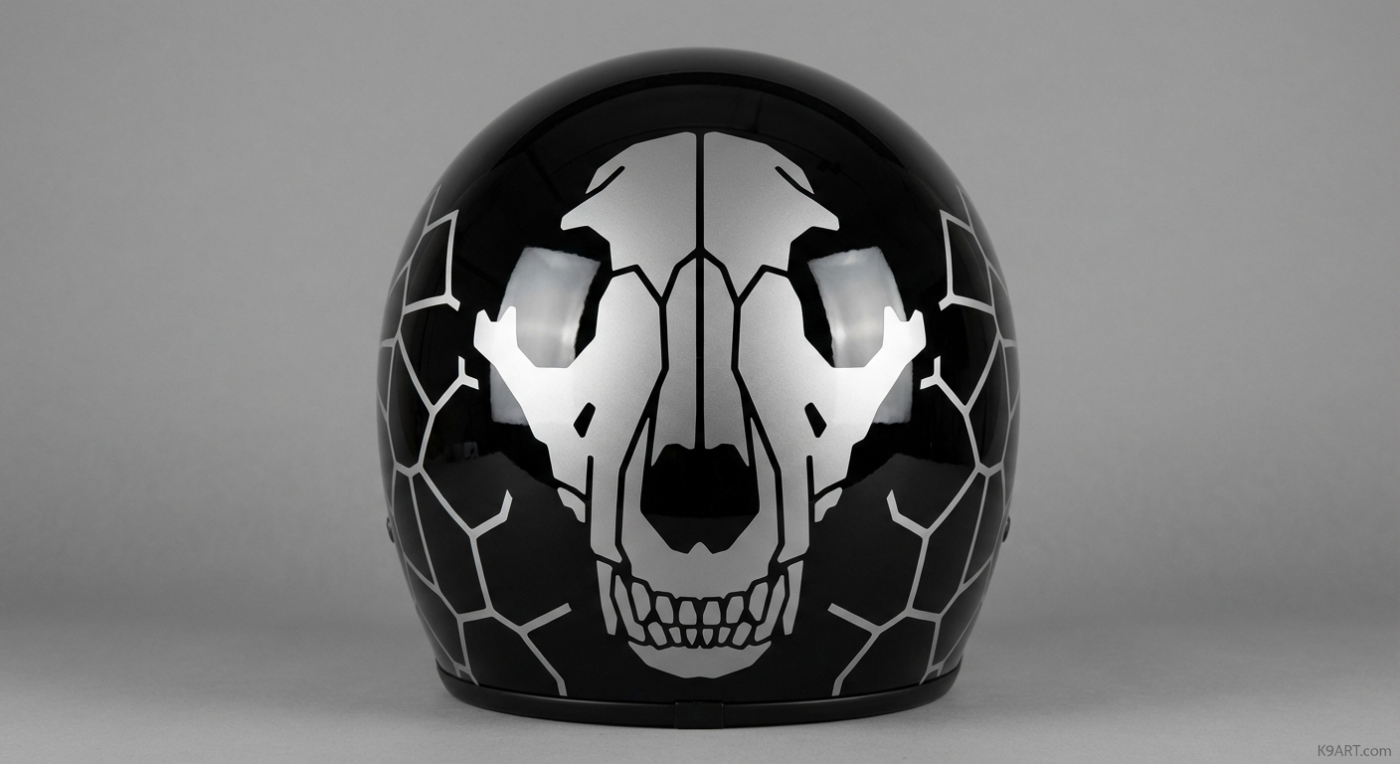 Mosaic Helmet Decal Design: Alien Skull