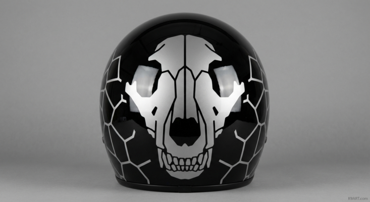 Mosaic Helmet Decal Design: Alien Skull