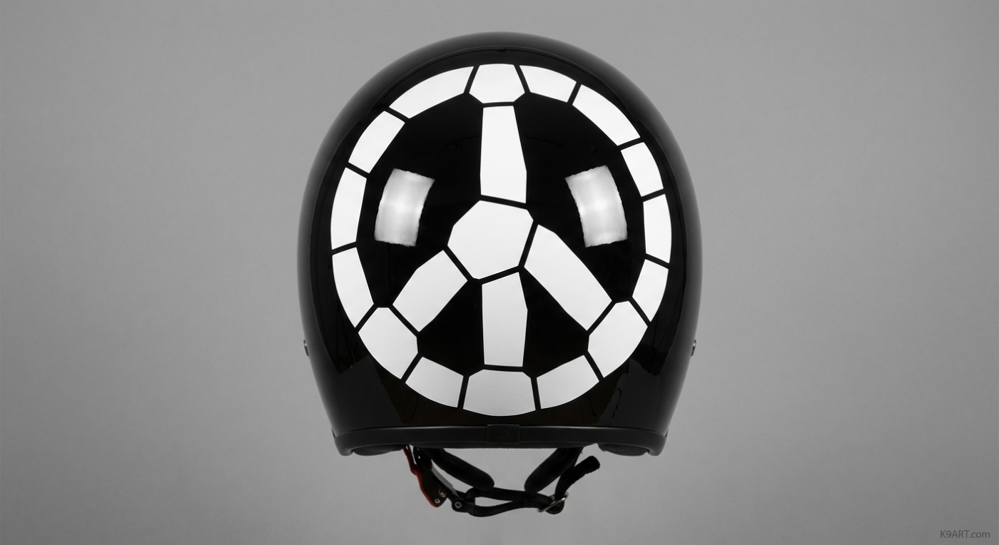 Mosaic Helmet Decal Design: Peace-Sign