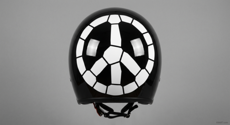 Mosaic Helmet Decal Design: Peace-Sign