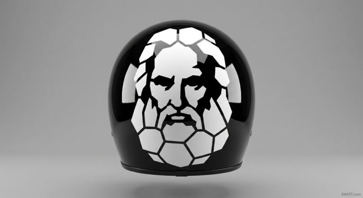 Mosaic Helmet Decal Design: Christ