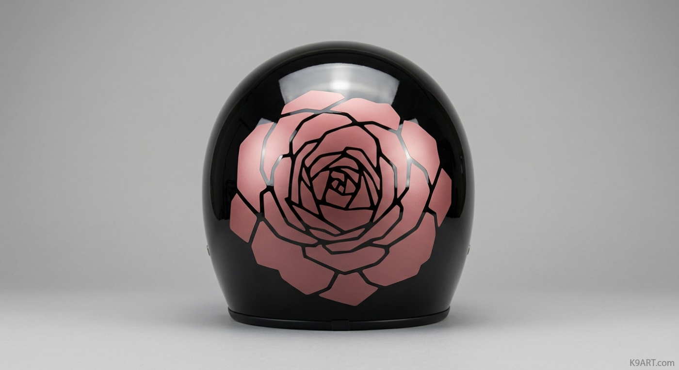 Mosaic Helmet Decal Design: Wild Rose