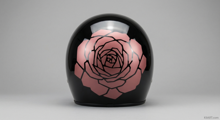 Mosaic Helmet Decal Design: Wild Rose